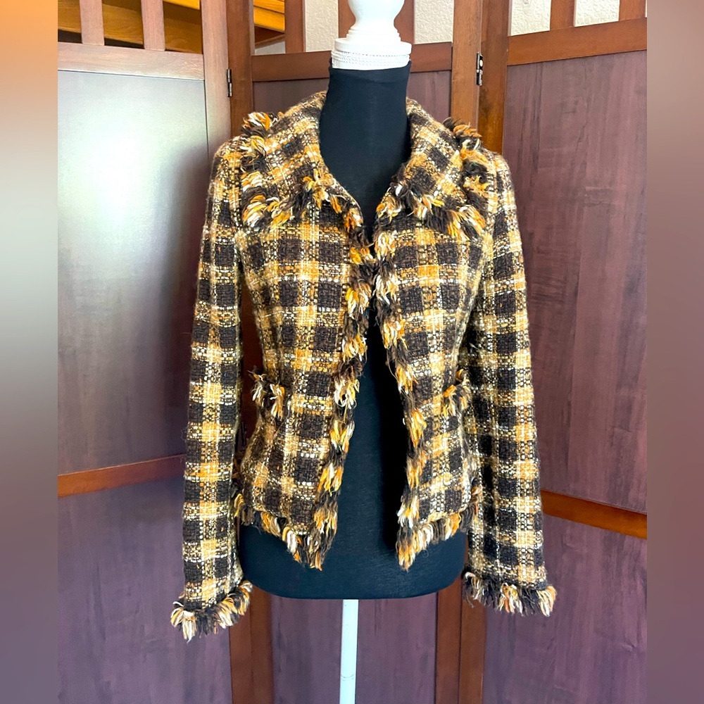 Walter Black and Carmel fringe trim‎ blazer